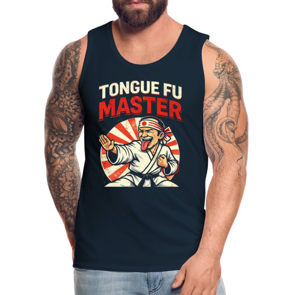 Tongue FU Master Tank Top Color: Black