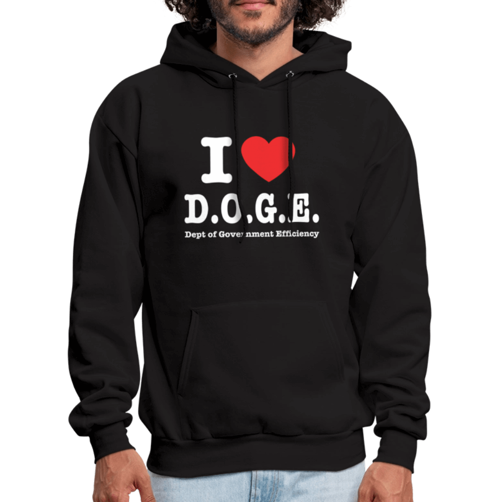 I Love DOGE (Dept of Government Efficiency) Hoodie - black