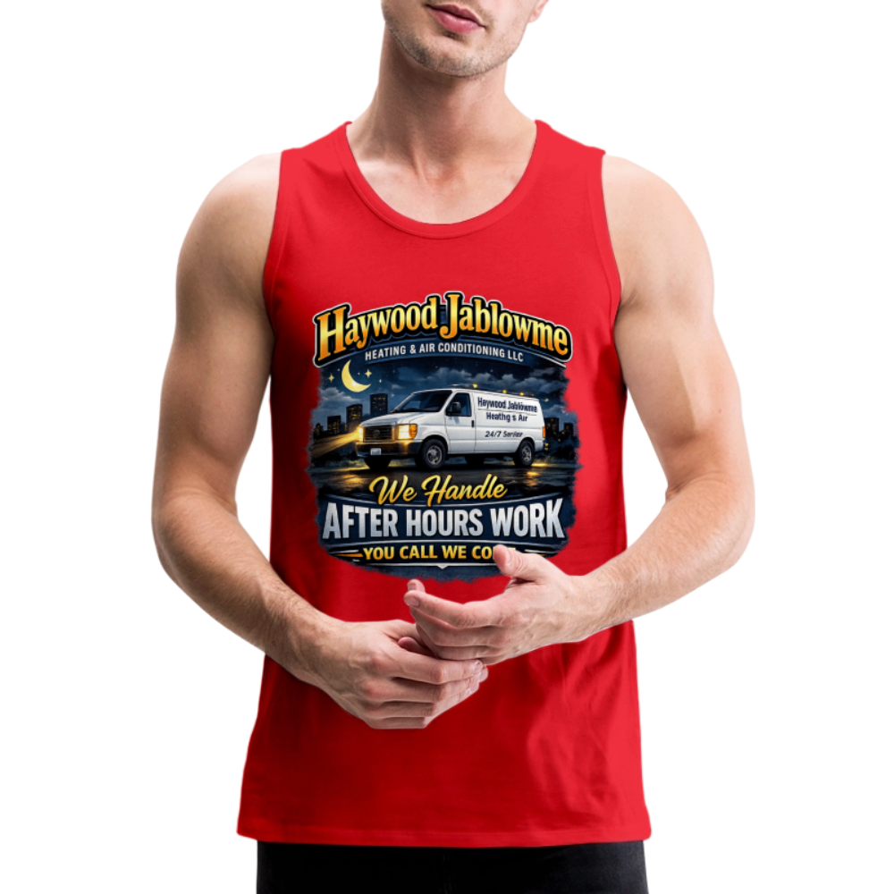 Haywood Jablowme Funny HVAC Tank Top Color: Red