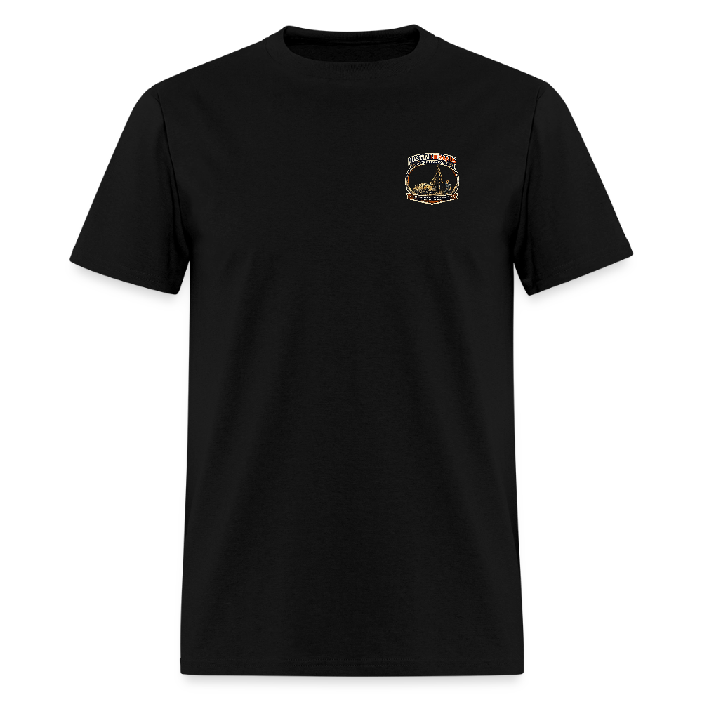 Justin Heranus Drilling Co Double Sided Funny Humor Tee - black