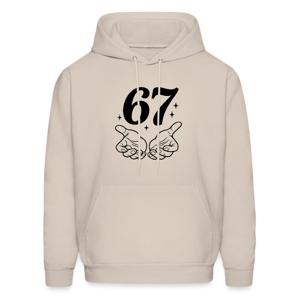 Six Seven 67 Hand Gesture Hoodie Color: Sand