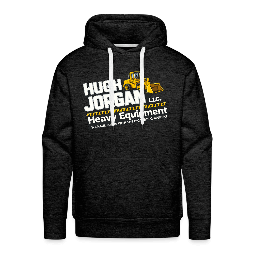 Hugh Jorgan Heavy Equipment Hoodie – Adult Humor Men's Hoodie Color: charcoal grey