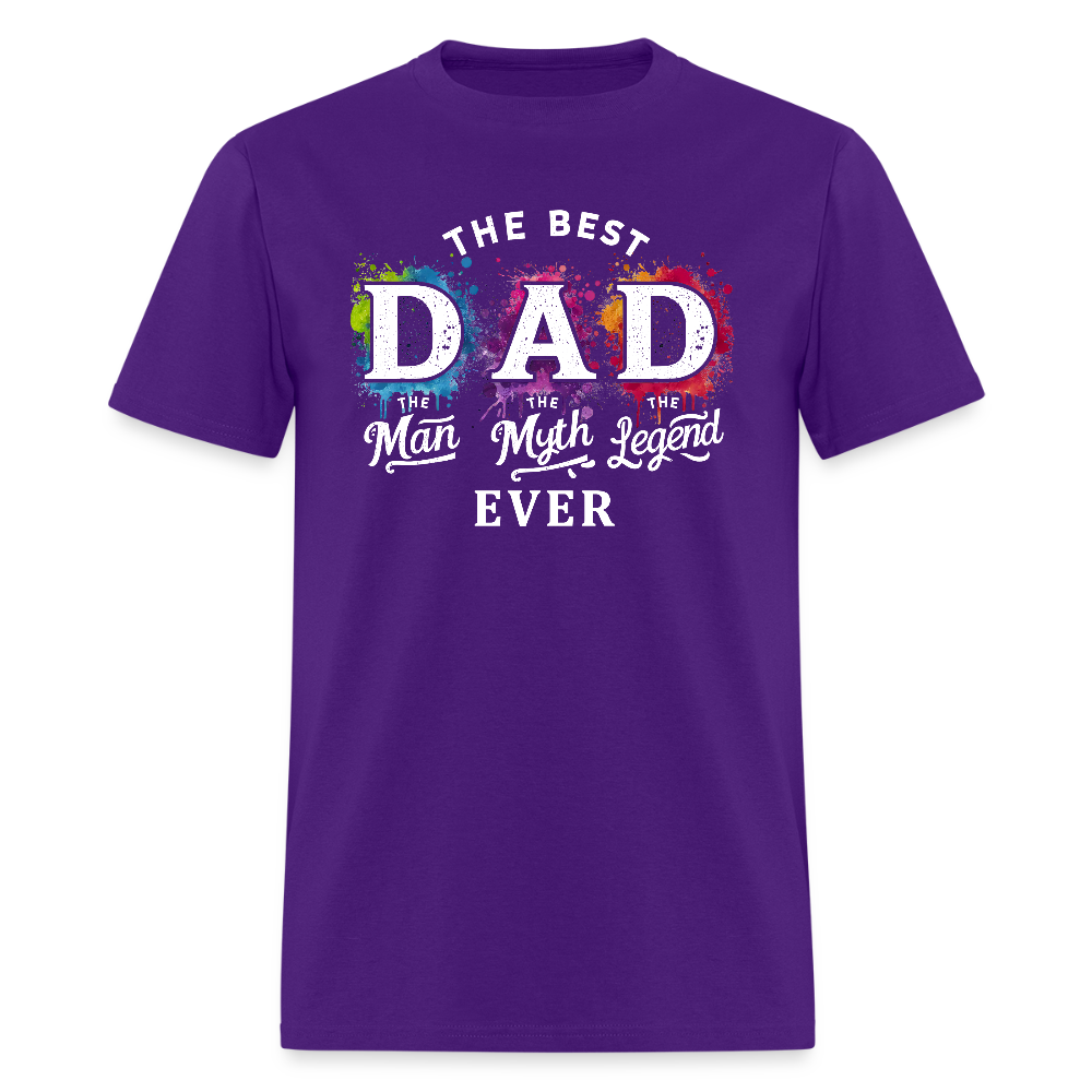 Best Dad Ever T-Shirt - “The Man, The Myth, The Legend.” Color: purple