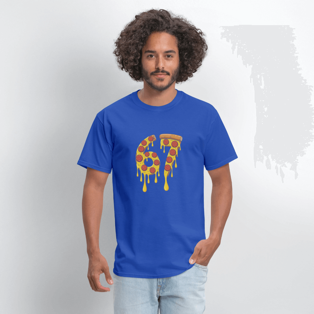 Six Seven 67 Pizza T-Shirt Color: white