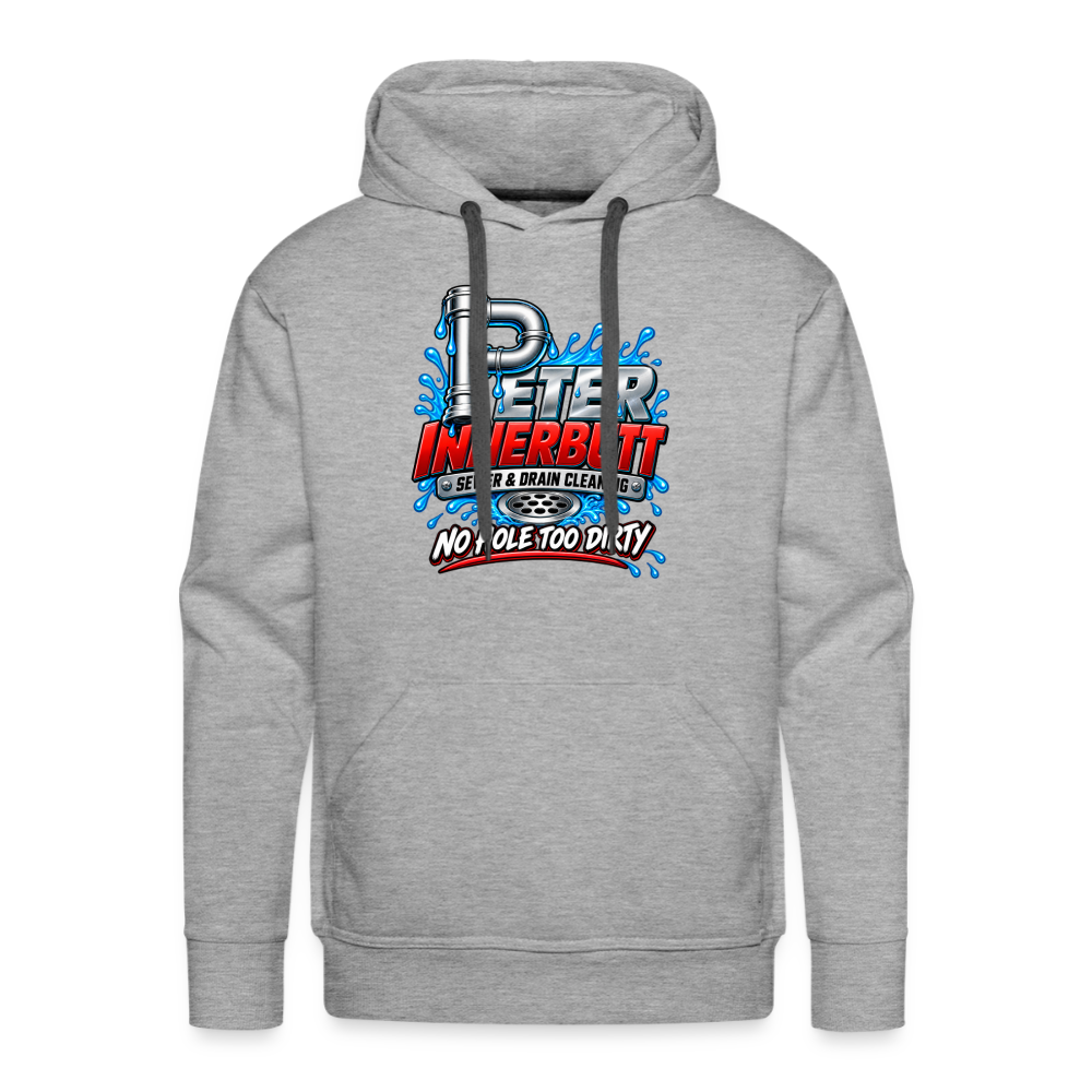 Peter Innerbutt Sewer & Drain Cleaning Funny Adult Humor Hoodie Color: Heather Grey