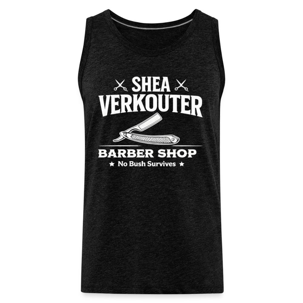 Shea Verkouter Barber Shop Funny Tank Top Color: Charcoal Grey