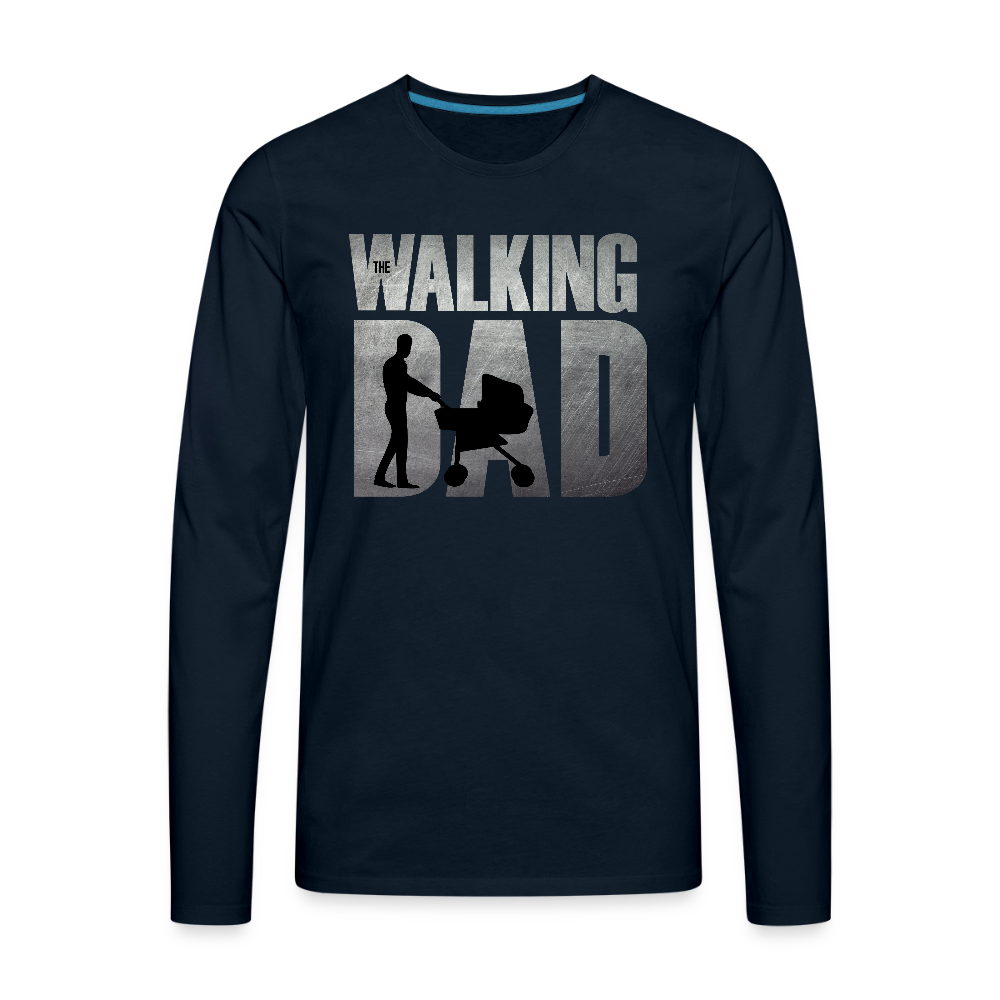 The Walking Dad Men's Premium Long Sleeve T-Shirt - deep navy