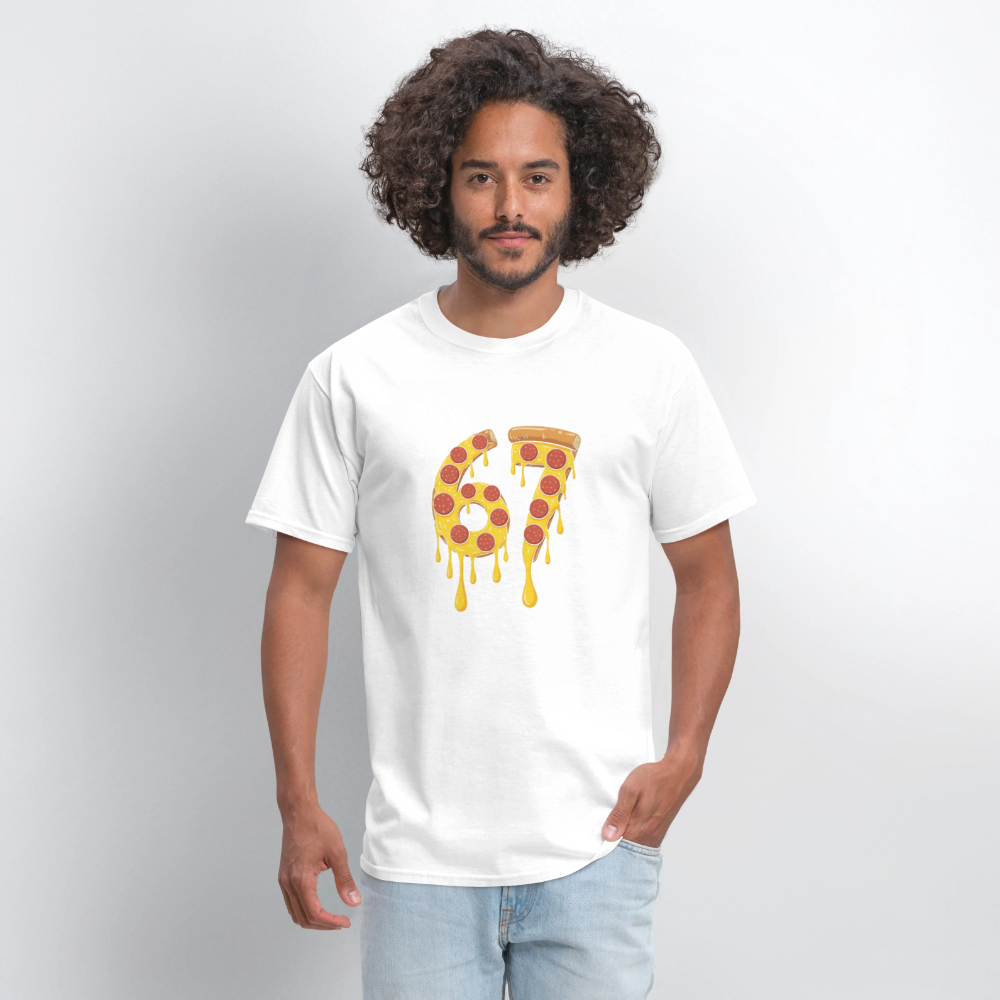 Six Seven 67 Pizza T-Shirt - white