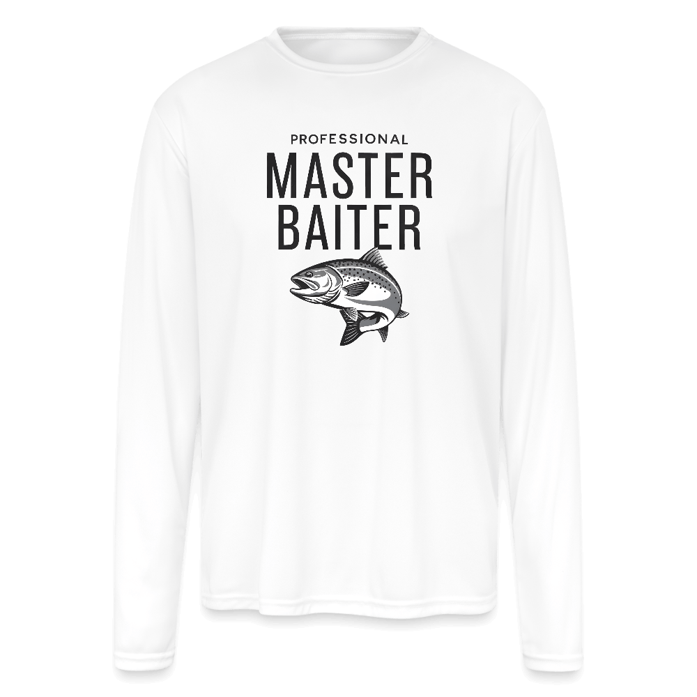 Professional Master Baiter Long Sleeve Fun Fishing Shirt - white