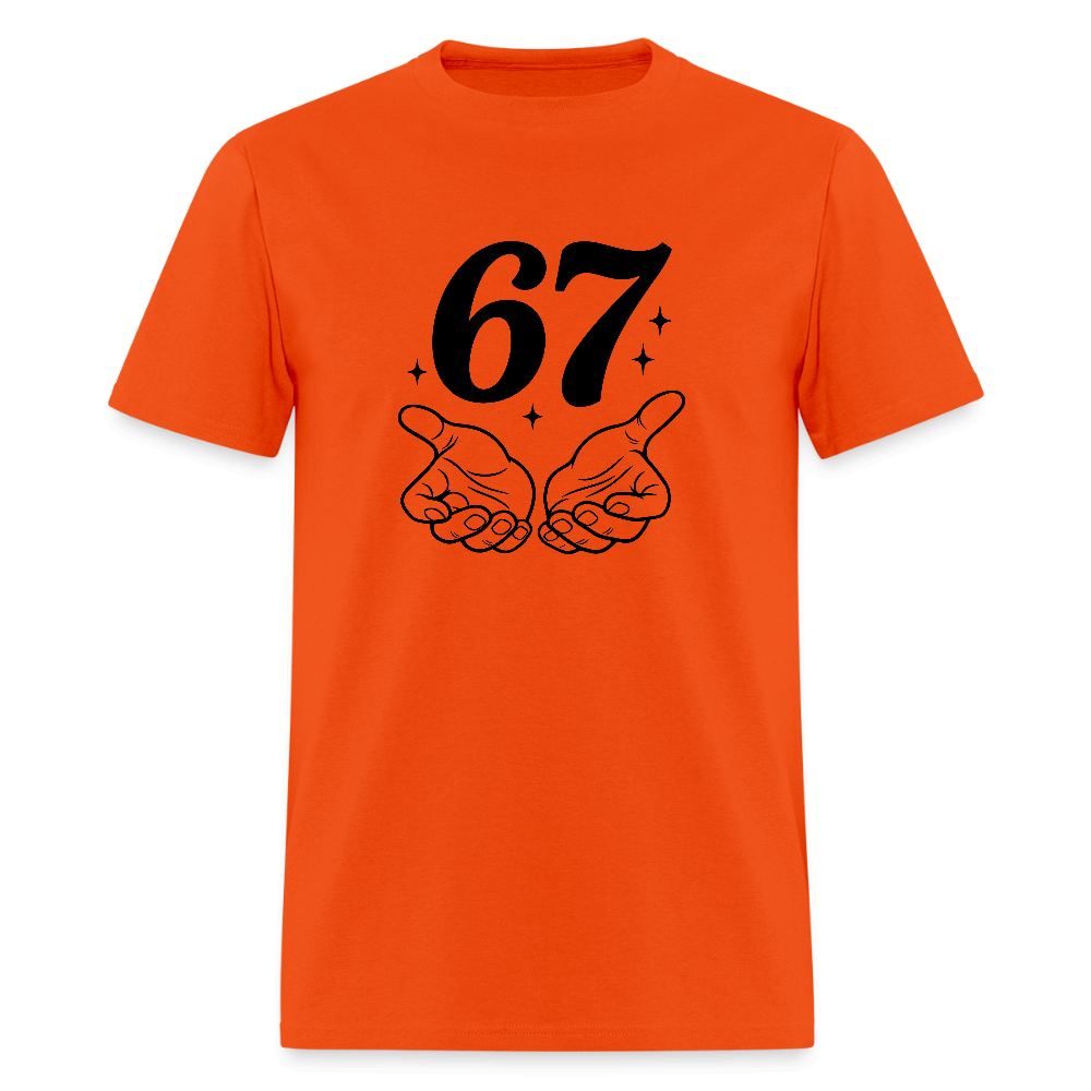 Six Seven 67 Hand Gesture T-Shirt Color: orange