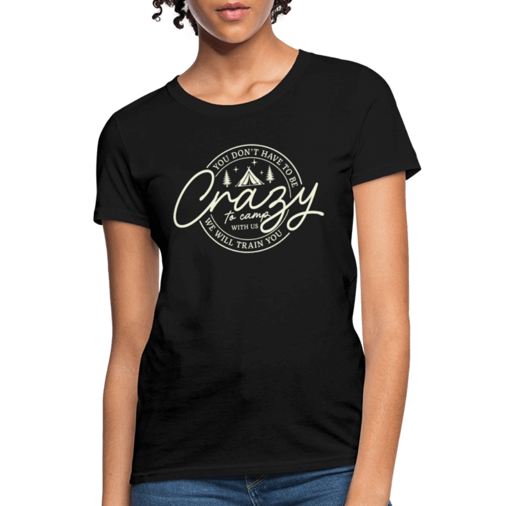 Crazy Camping Women's T-Shirt Color: black
