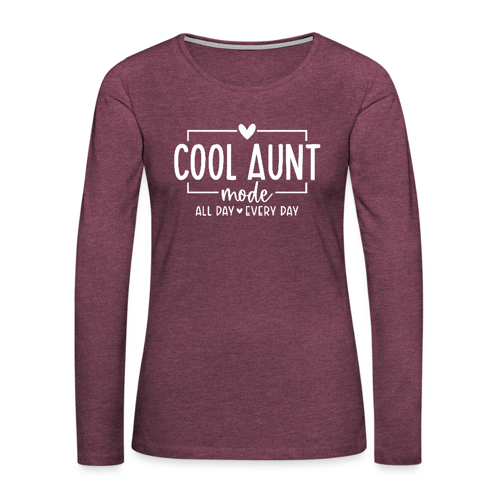 Cool Aunt Mode Women's Premium Long Sleeve T-Shirt - heather burgundy