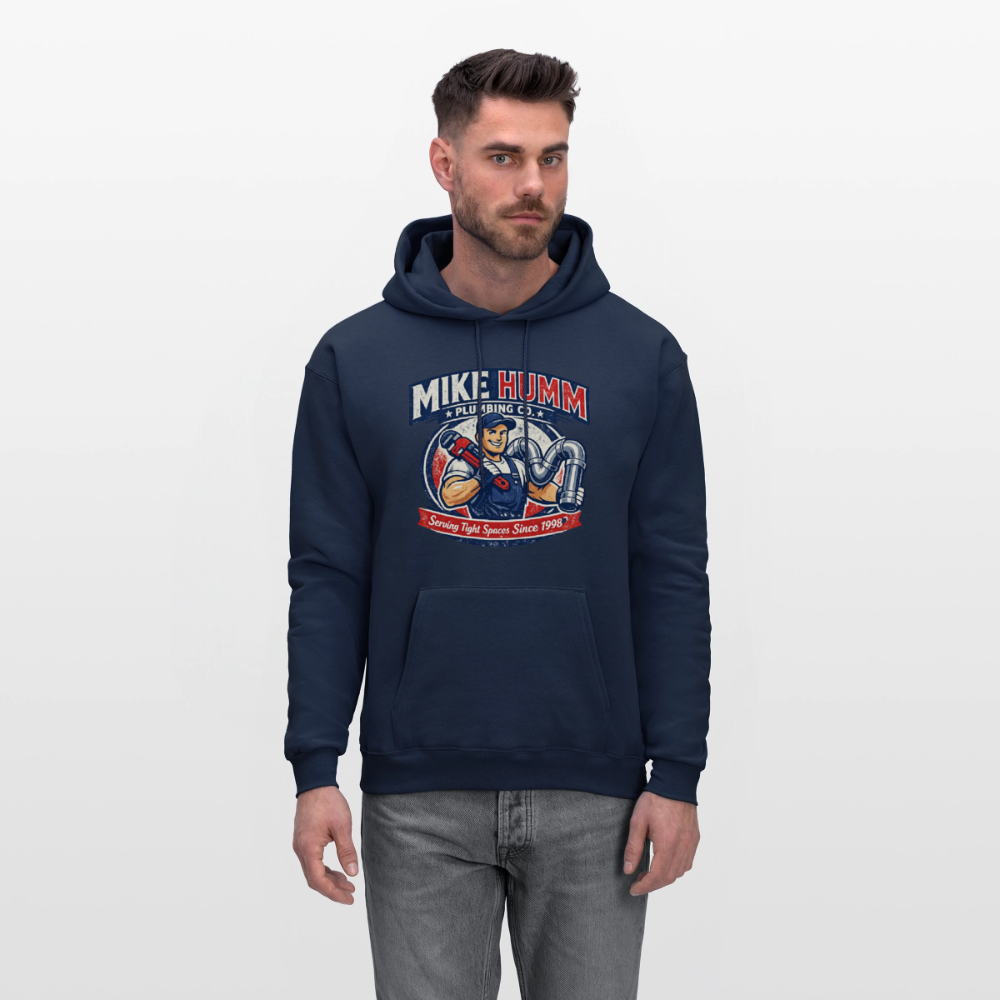 Mike Humm Plumbing Hoodie (Adult Humor) - navy