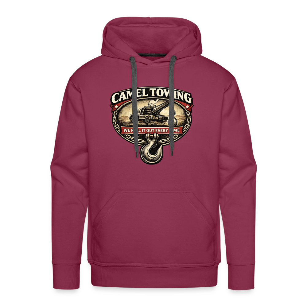 Camel Towing Funny Adult Humor Hoodie Color: Burgundy