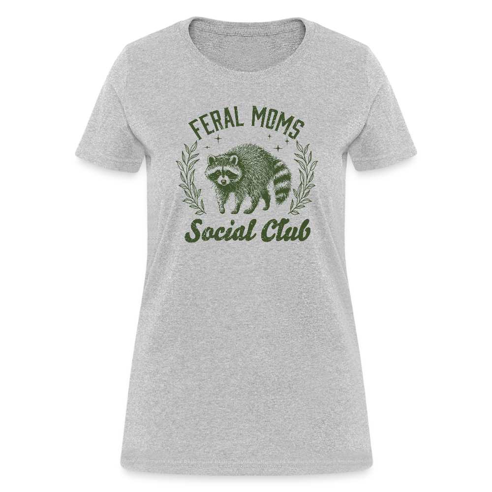 Feral Mom's Social Club Women's Contoured T-Shirt - heather gray