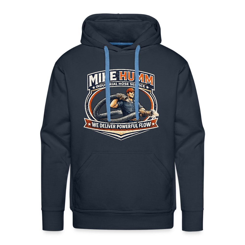 Mike Humm Industrial Hose Hoodie Funny Adult Humor - navy