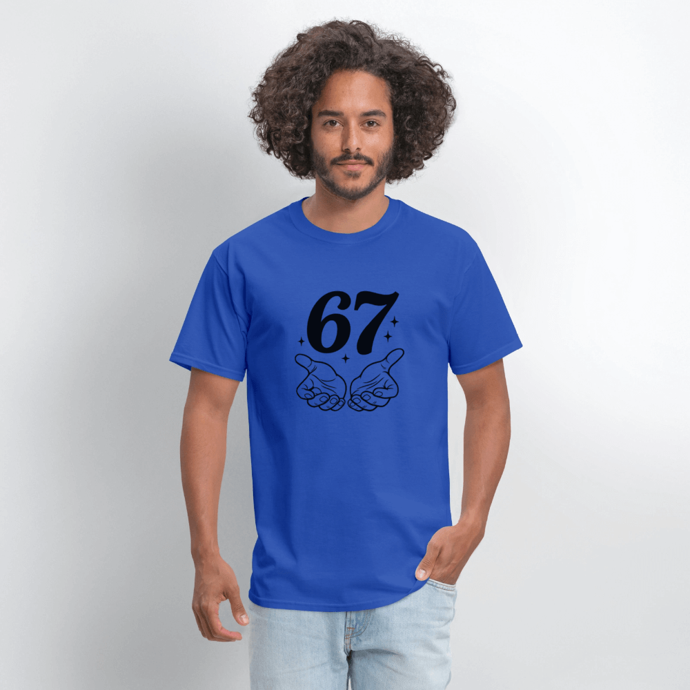 Six Seven 67 Hand Gesture T-Shirt Color: heather gray