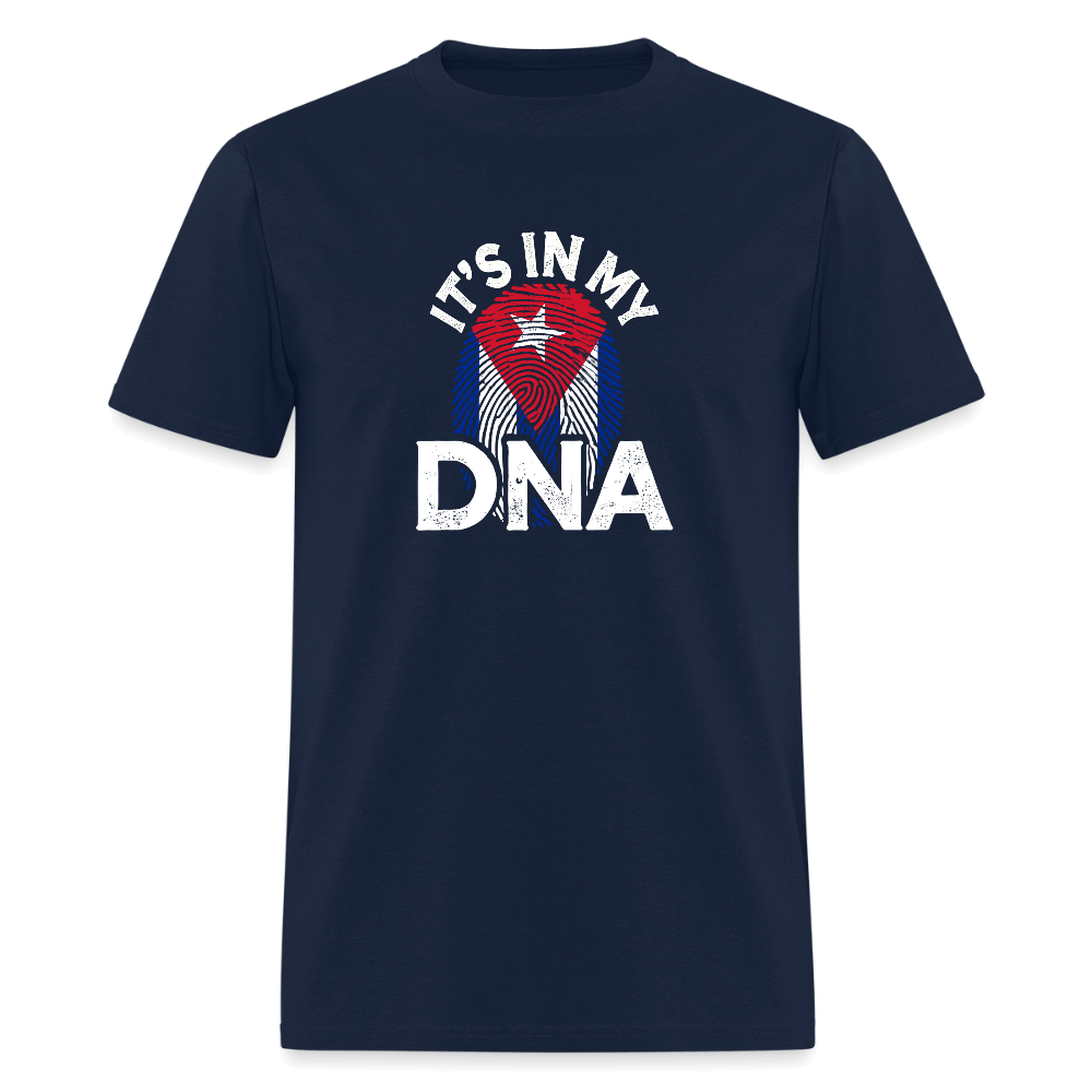 Cuba DNA Flag T-Shirt – Cuban Pride Tee Color: navy