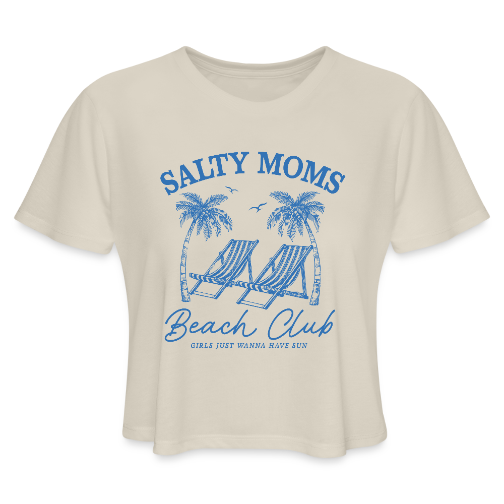 Salty Moms Beach Club Women's Cropped T-Shirt - dust