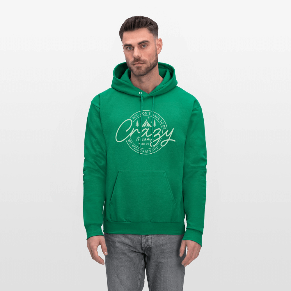 Crazy Camping Hoodie Color: forest green