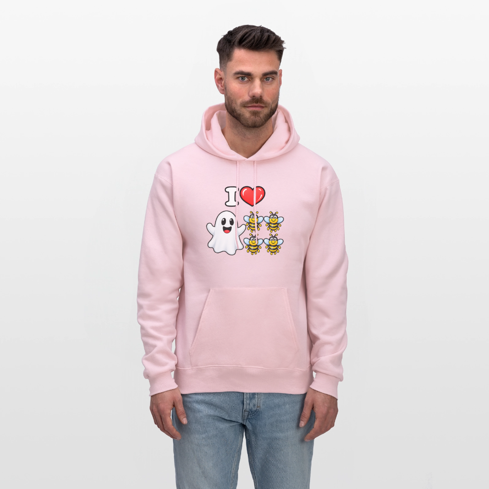 I Heart Boo Bees Hoodie – Funny Halloween Adult Humor - pale pink