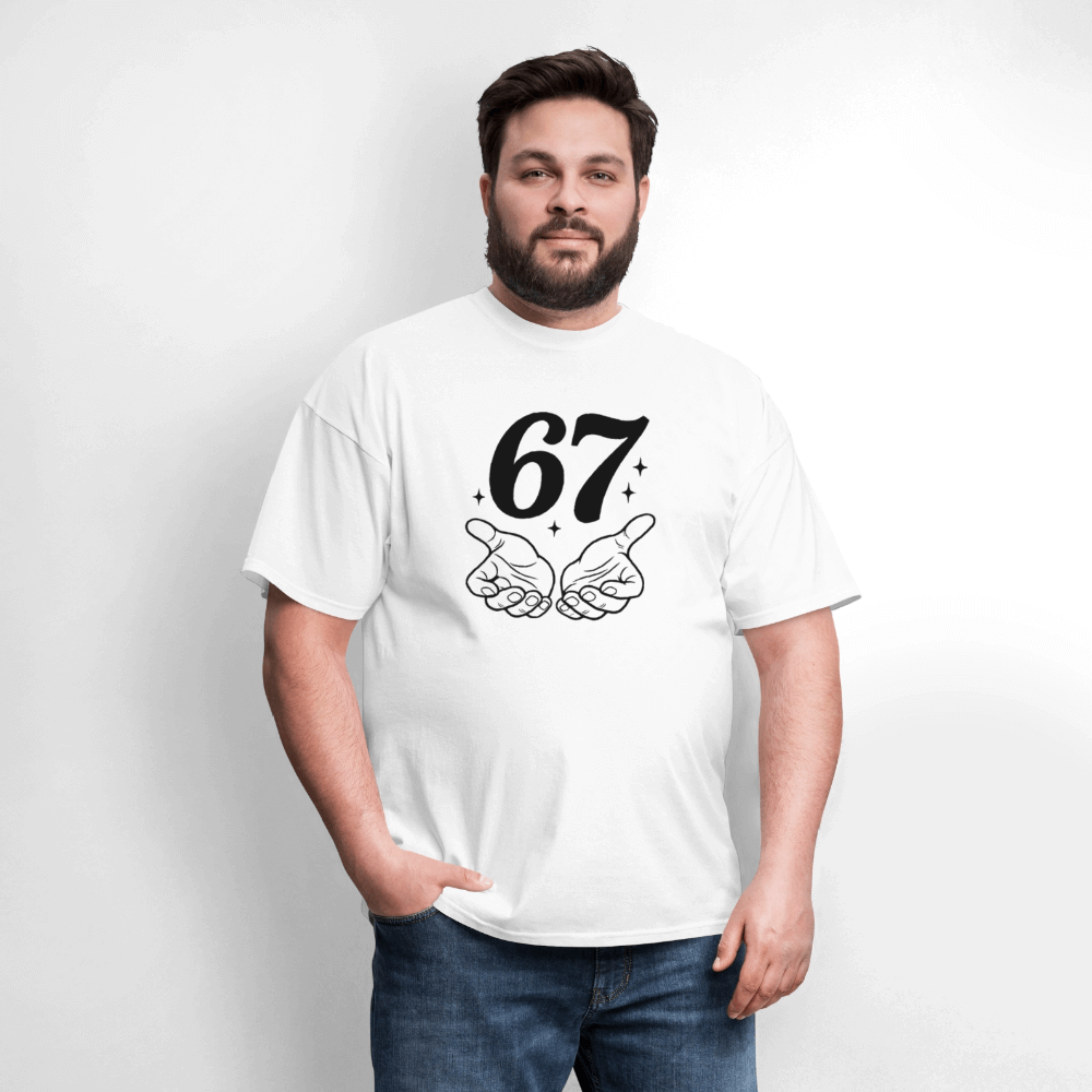 Six Seven 67 Hand Gesture T-Shirt Color: heather gray