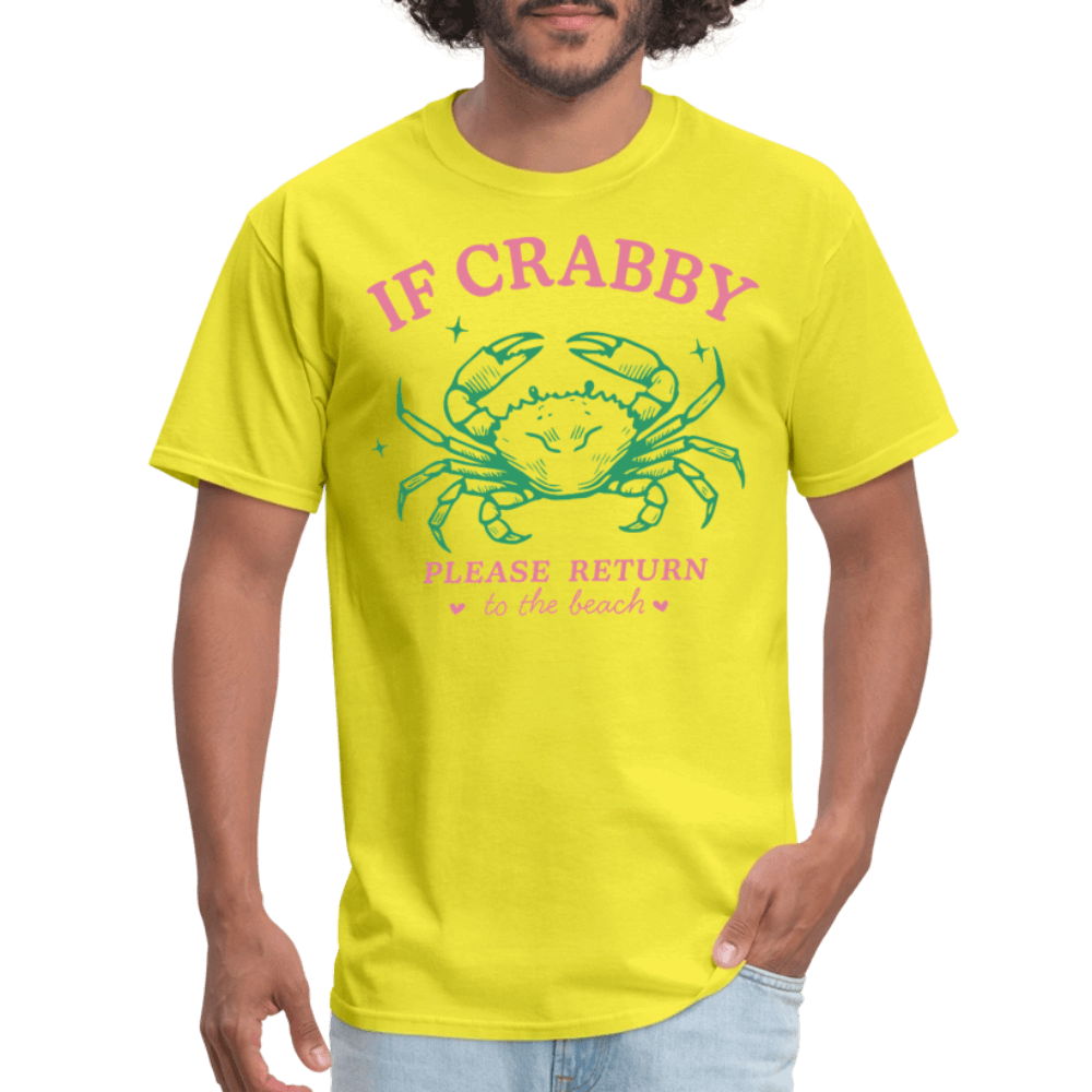 If Crabby Return to Beach T-Shirt – Funny Beach Vibe Tee Color: white