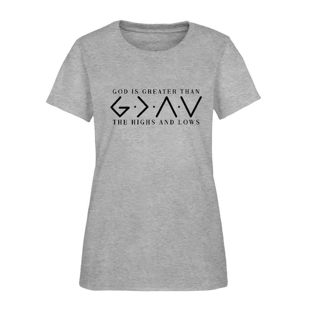 God is Greater Than the High And Lows Women's T-Shirt - heather gray