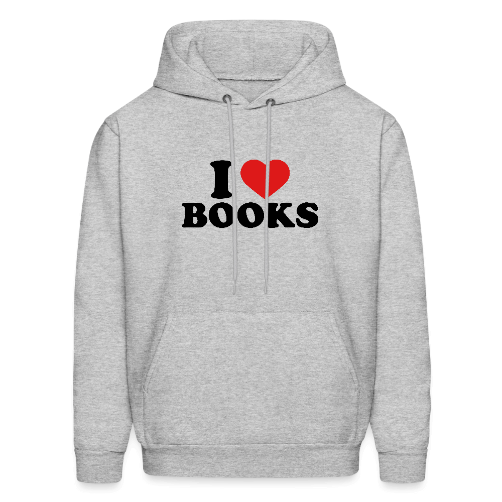I Love Books Hoodie Color: heather gray