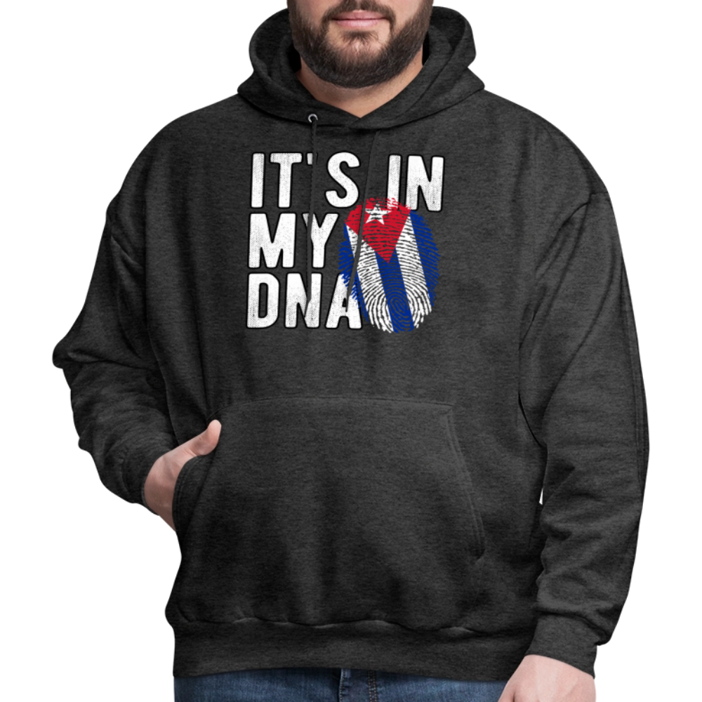 Cuban DNA Hoodie – Fingerprint Flag Design - charcoal grey