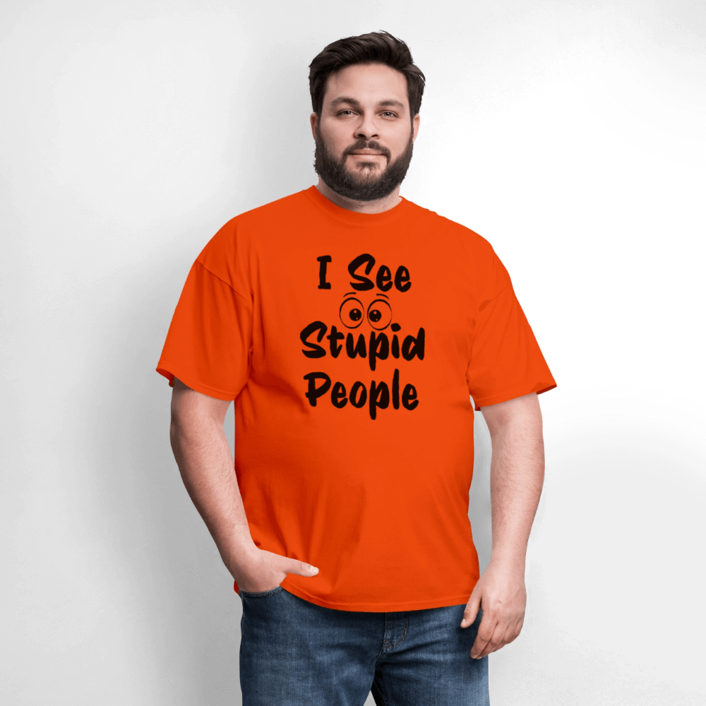 I See Stupid People T-Shirt Color: white
