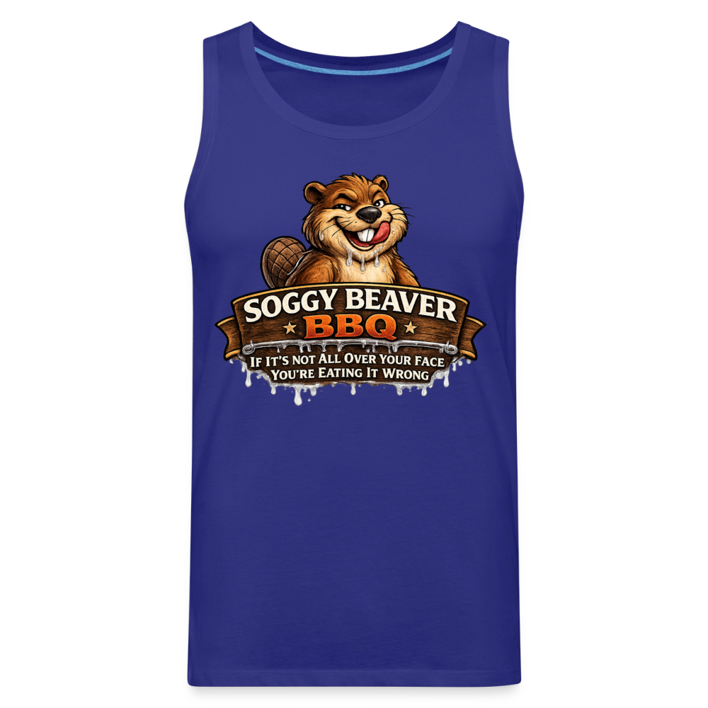 Soggy Beaver BBQ Funny Tank Top Color: Charcoal Grey