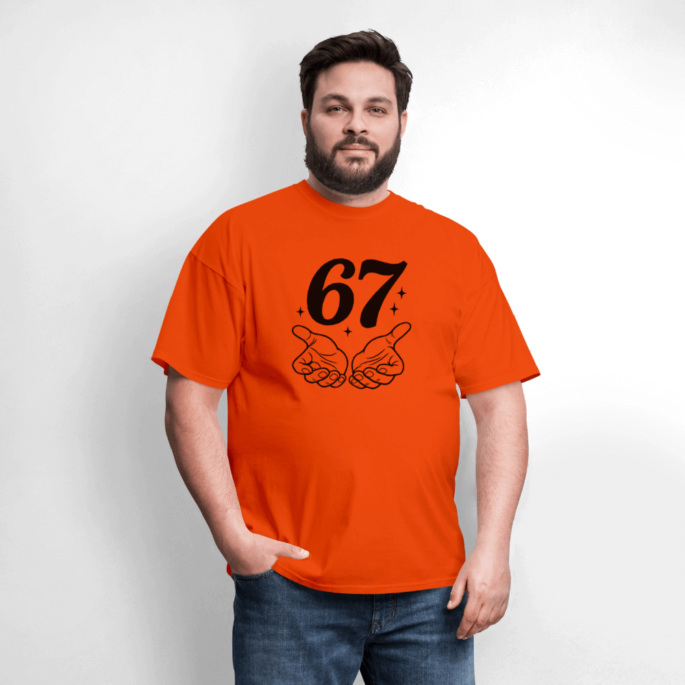 Six Seven 67 Hand Gesture T-Shirt Color: heather gray