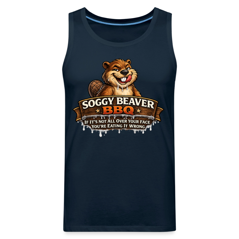Soggy Beaver BBQ Funny Tank Top Color: Charcoal Grey