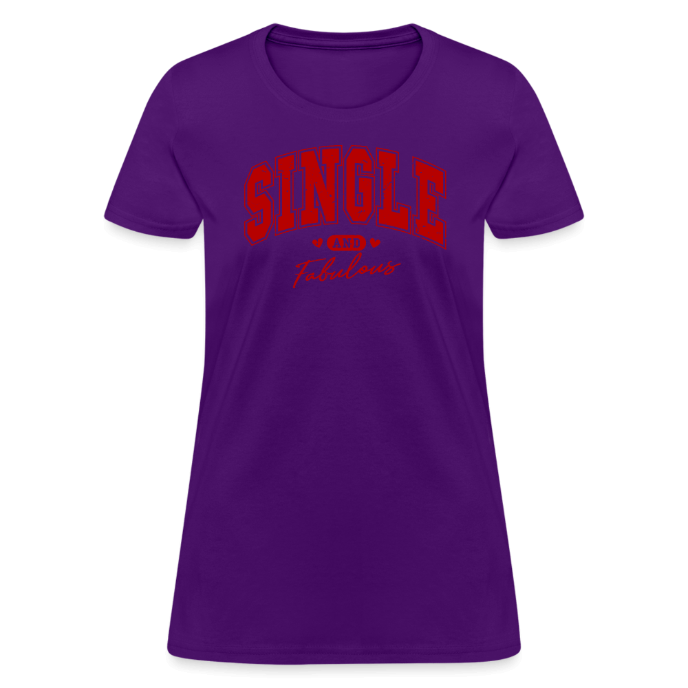 Single and Fabulous Women's Contoured T-Shirt - purple