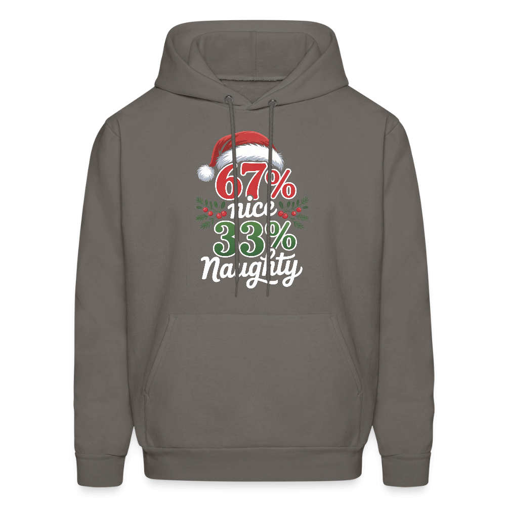 Six Seven 67% Nice 33% Naughty (Christmas) Hoodie Color: asphalt gray