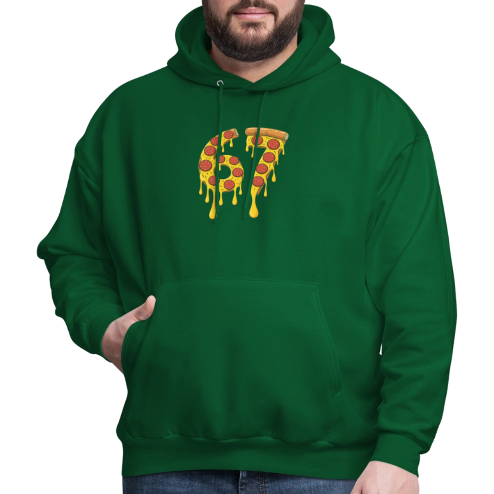 Six Seven 67 Pizza Hoodie - forest green