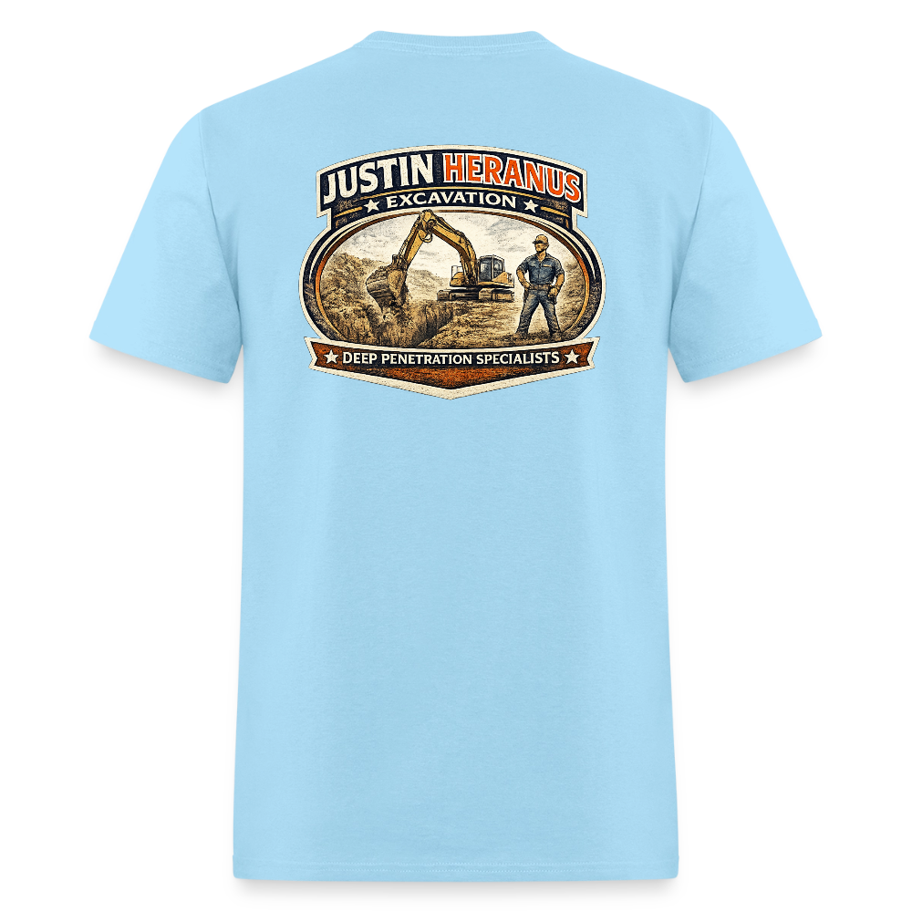 Justin Heranus Drilling Co Double-Sided Funny Humor Tee Color: safari