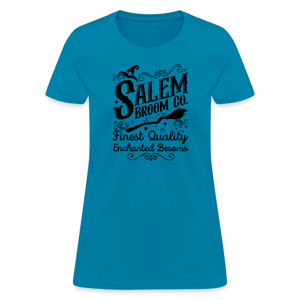Salem Broom Co. Finest Quality Enchanted Besoms Women's T-Shirt (Halloween) - turquoise