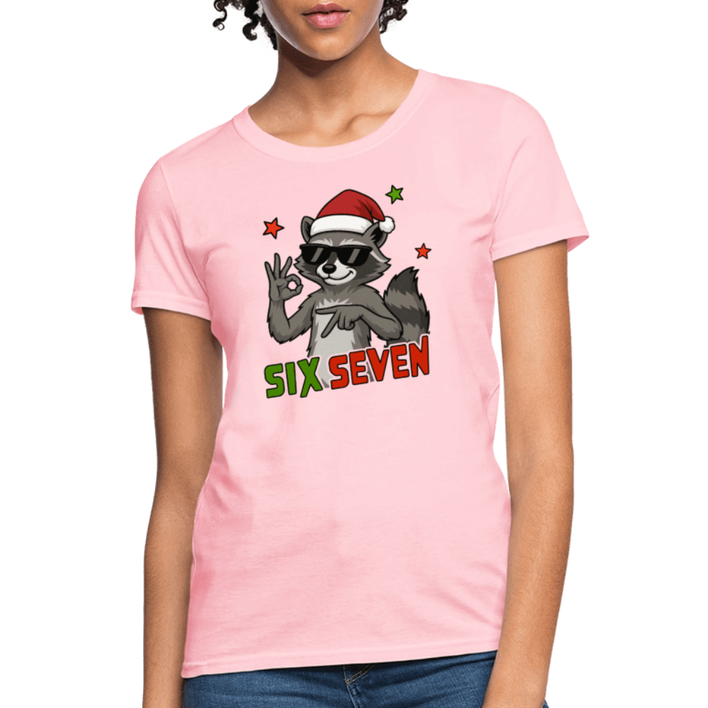 Six Seven 67 Raccoon Women’s T-Shirt Color: pink