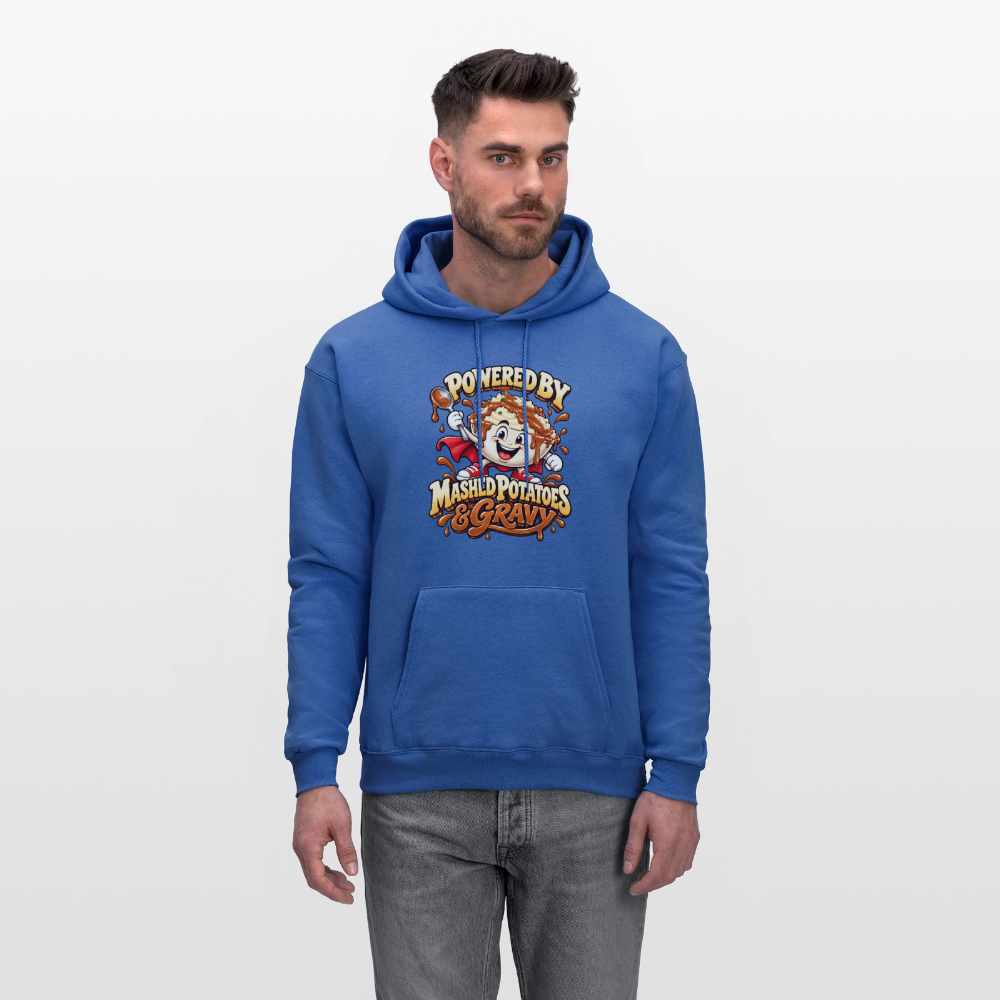 Powered by Mashed Potatoes & Gravy – Superhero Hoodie - royal blue