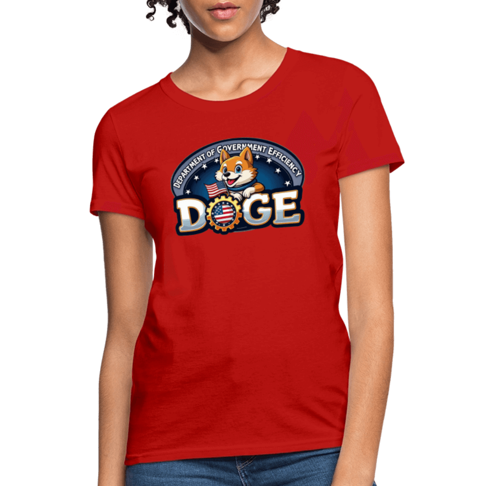 DOGE Logo (Dept of Government Efficiency) Women's Contoured T-Shirt - red