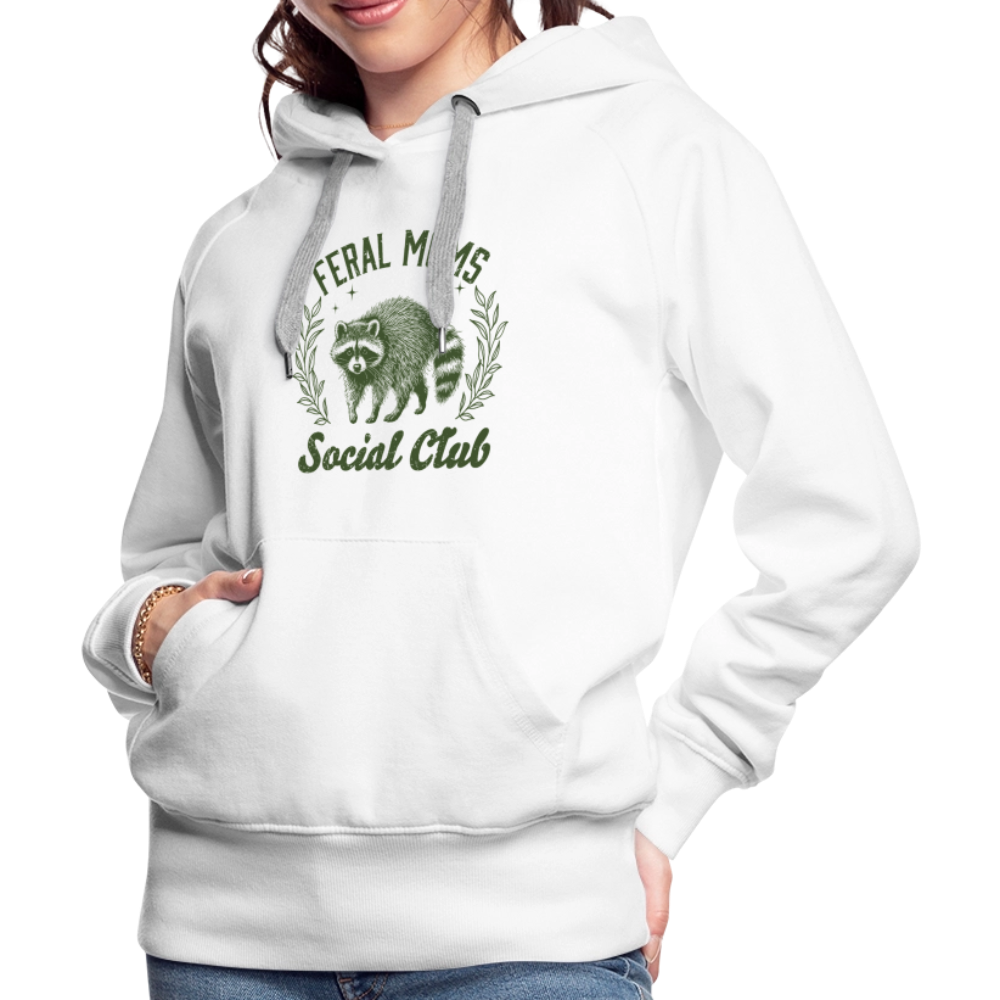 Feral Mom's Social Club Women’s Premium Hoodie - white