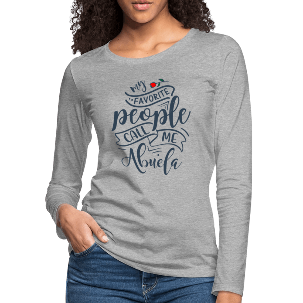 My Favorite People Call Me Abuela Long Sleeve Tee Color: heather gray