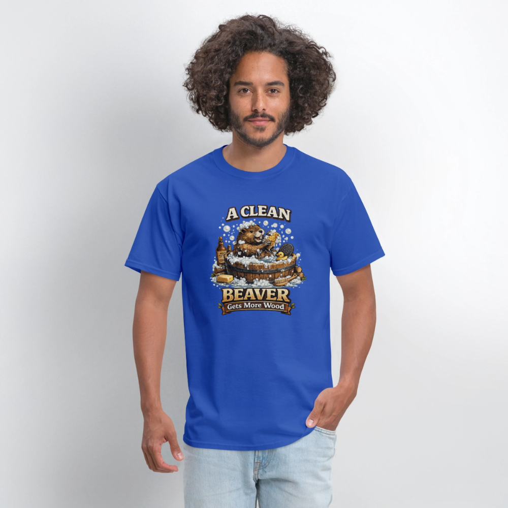 A Clean Beaver Gets More Wood Funny Adult Tee Color: safari