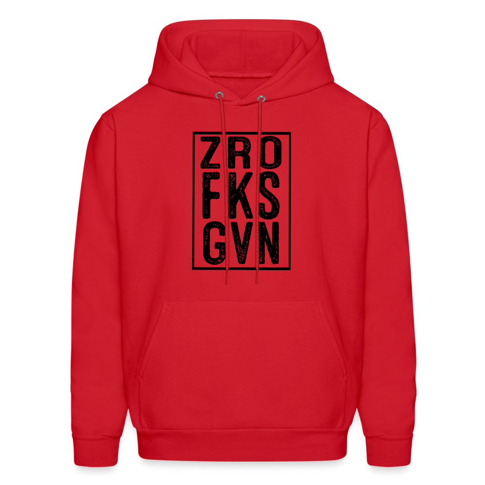 Zero Fucks Given (ZRO FKS GVN) Hoodie - red