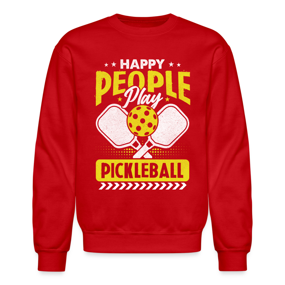 Happy People Play Pickleball Sweatshirt - red
