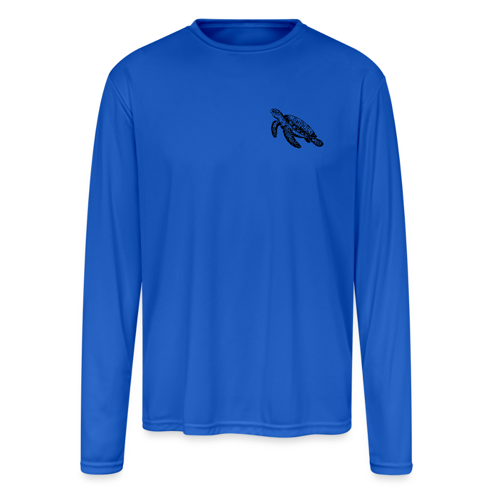 Salty Sandy Happy Beach Performance Shirt – UPF 44+ Color: royal blue