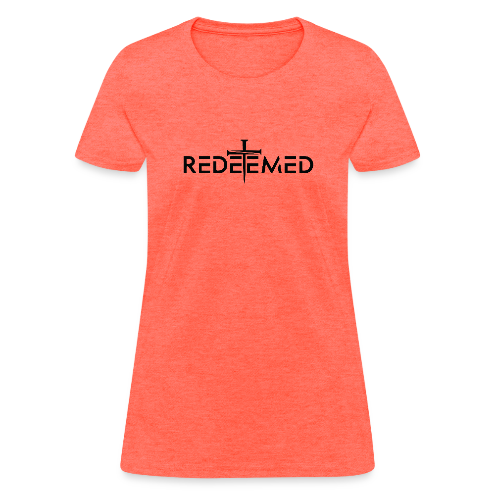 Redeemed Women's Contoured T-Shirt - heather coral
