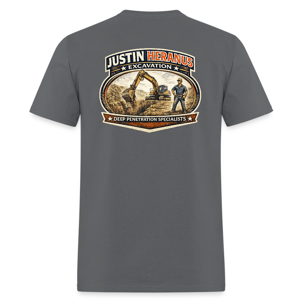 Justin Heranus Drilling Co Double-Sided Funny Humor Tee Color: safari